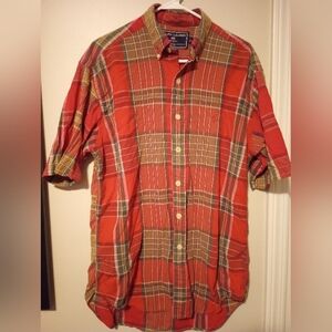 Ralph Lauren Sport men's short sleeve button down plaid shirt